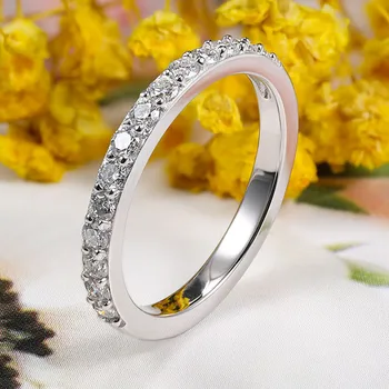 AU750 18K Női Gyűrű Mosan Diamond D-színű a vvs1 Gyűrű Esküvő/Eljegyzés/Évforduló/Születésnap/Fél/Valentin-napi Ajándék,