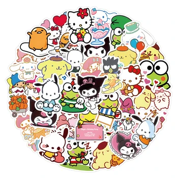 10/30/50/100 Aranyos Hello Kitty Kuromi A Dallam Matrica Sanrio Anime Matricák DIY Laptop, Telefon, Irodaszer Kawaii Matrica Gyerek Játék